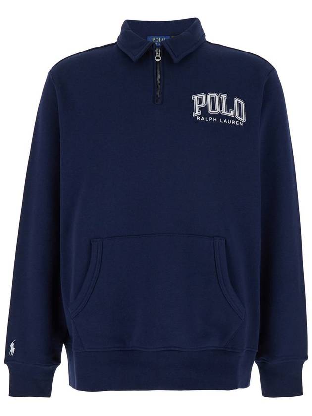 Logo Half Zip Sweatshirt Navy - POLO RALPH LAUREN - BALAAN 2