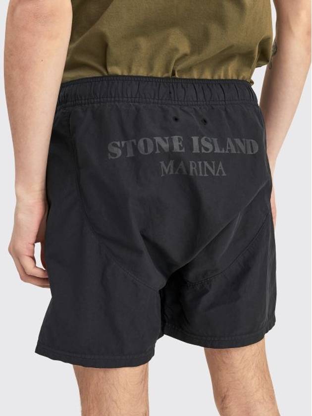 Men's Back Logo Marina Shorts Black - STONE ISLAND - BALAAN 5