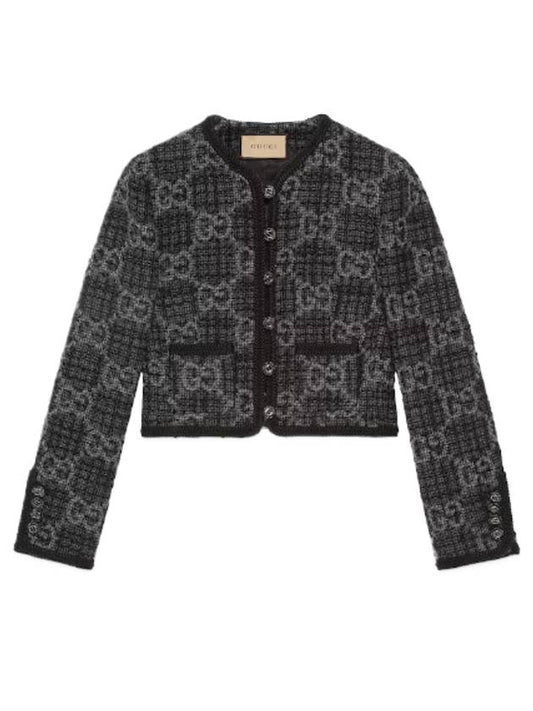 GG Tweed Jacket Grey - GUCCI - BALAAN 2