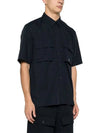 Cotton Rip-Stop Short Sleeve Shirt Navy - CP COMPANY - BALAAN 4