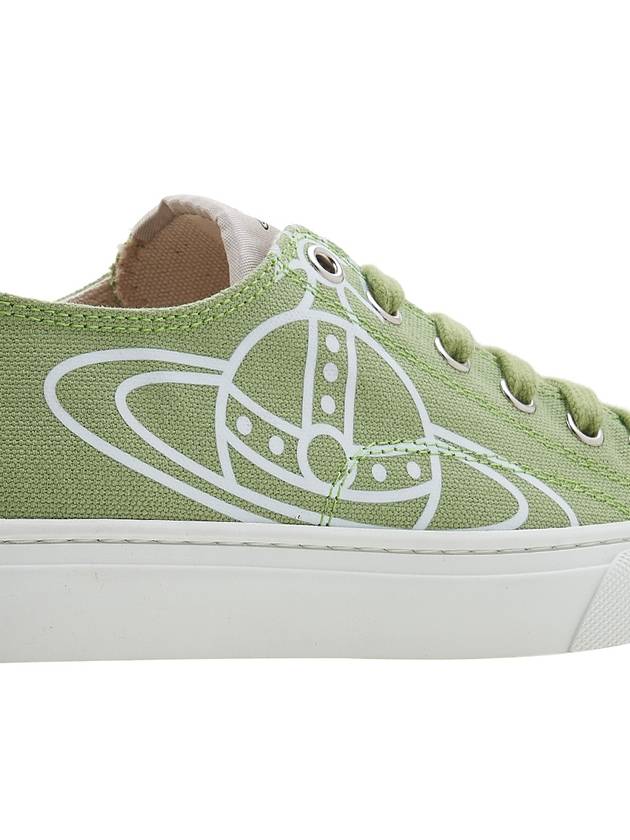 Plimsoll 20 logo canvas low-top sneakers green - VIVIENNE WESTWOOD - BALAAN.