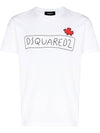 Men's Logo Super Crew Short Sleeve T-Shirt White - DSQUARED2 - BALAAN 1