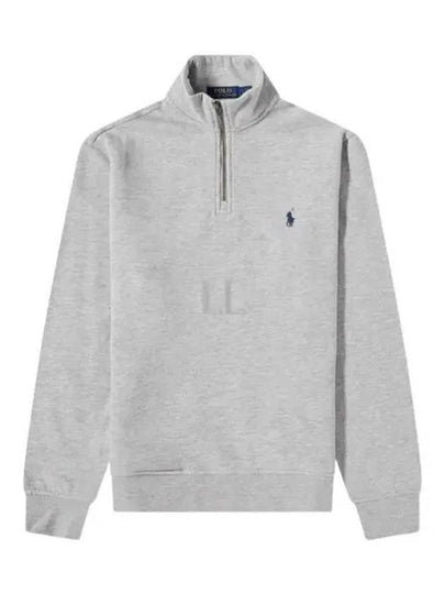 Embroidery Zipper High Neck Fleece Sweatshirt Grey - POLO RALPH LAUREN - BALAAN 2