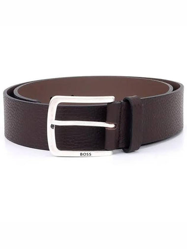 Men's Logo Calf Leather Belt Brown - HUGO BOSS - BALAAN 1