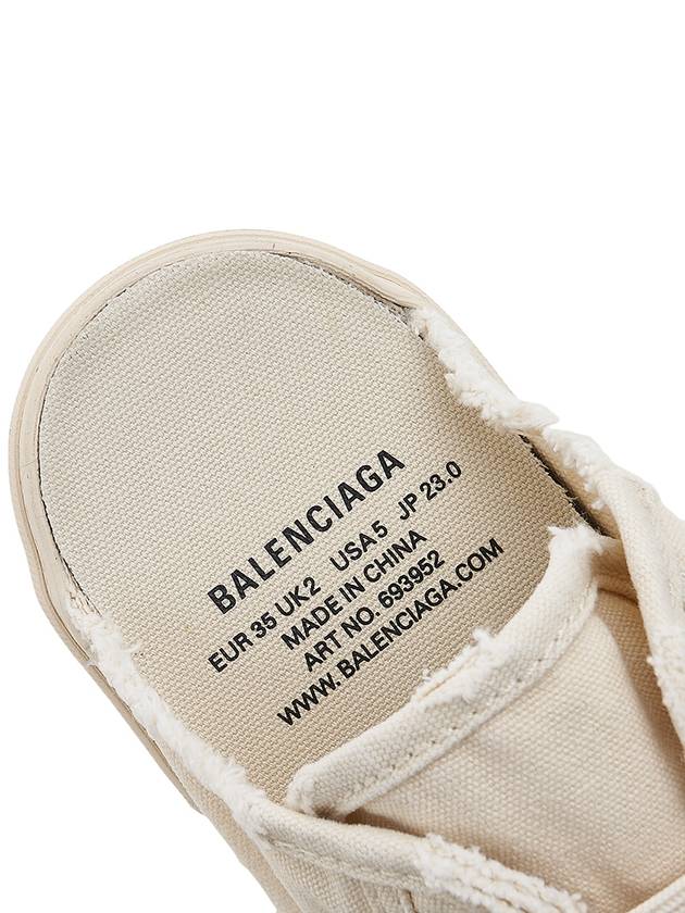 Paris Red Destroyed Mule White - BALENCIAGA - BALAAN.