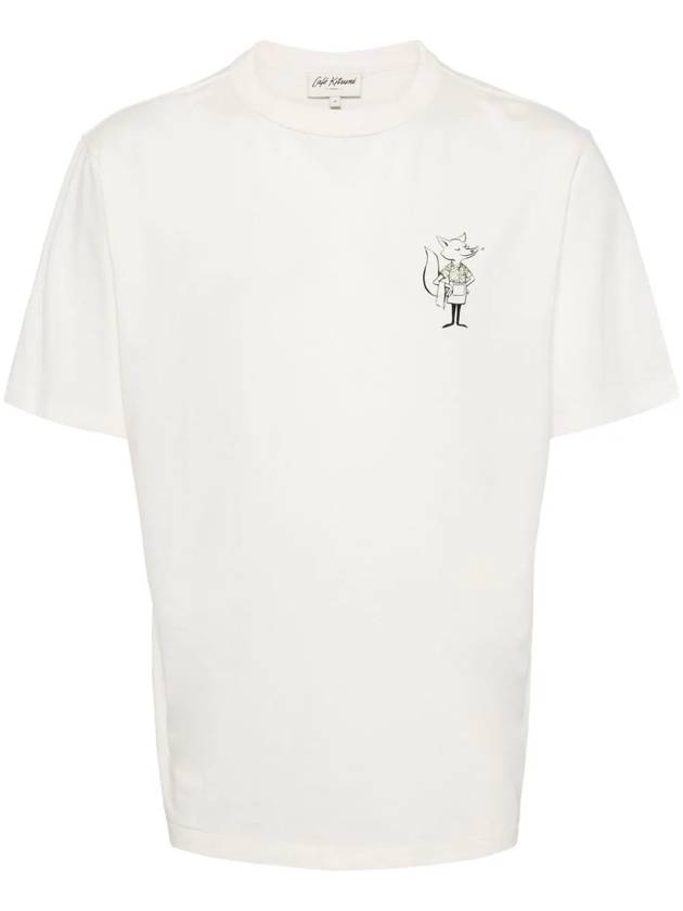 Cafe Fox Cotton Short Sleeve T-Shirt White - MAISON KITSUNE - BALAAN 1