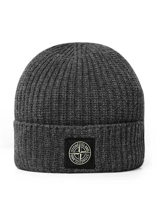 N10B5 V0M67 Mini Wappen Logo Ribbed Wool Beanie - STONE ISLAND - BALAAN 2