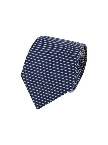 Men s Thin Stripe Silk Tie Dark Blue - GIORGIO ARMANI - BALAAN 1