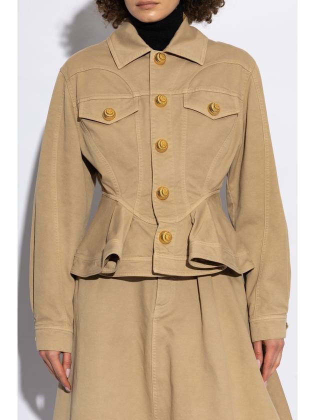 Balmain Peplum Jacket, Women's, Beige - BALMAIN - BALAAN 3