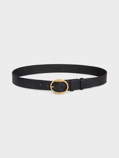 Large 35mm Twin Triomphe Vintage Calfskin Belt Black - CELINE - BALAAN 2