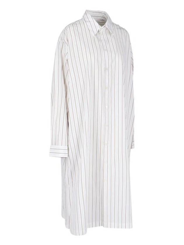 Women's Stripe Shirt Long Dress White - LEMAIRE - BALAAN 3