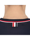 Logo Tab RWB Stripe Trimming Knit Top Navy - THOM BROWNE - BALAAN 9