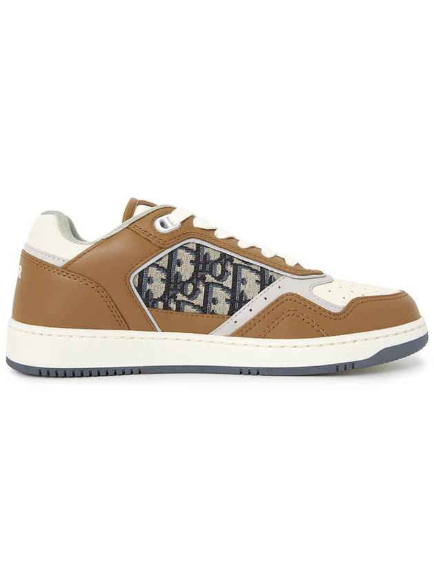 B27 Smooth Calfskin Low Top Sneakers Brown Cream - DIOR - BALAAN 5