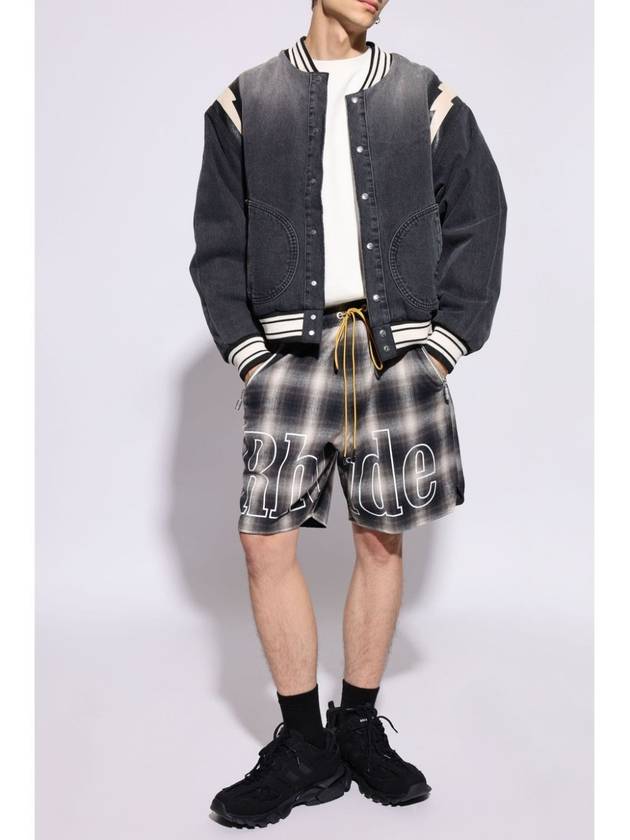 RHUDE PLAID LOGO SHORT - RHUDE - BALAAN 2