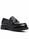 Chocolate Brushed Leather Loafers Black - PRADA - BALAAN 5