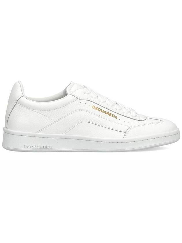 Men's Gold Logo Low Top Sneakers White - DSQUARED2 - BALAAN 1