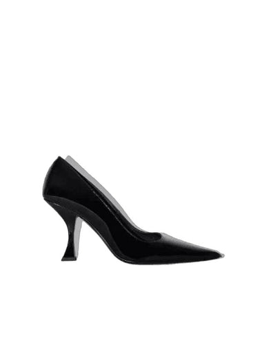 Viva Pointed Toe Leather Pumps Heel Black - BY FAR - BALAAN 1