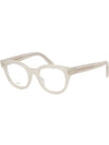 Eyewear Logo Round Acetate Eyeglasses Ivory - CELINE - BALAAN 1