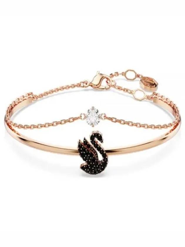 Iconic Swan Chain Bangle Black Rose Gold - SWAROVSKI - BALAAN 2