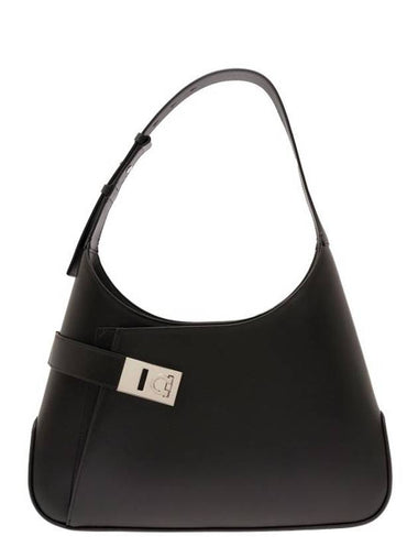 Salvatore Hobo Shoulder Bag Black - SALVATORE FERRAGAMO - BALAAN 1