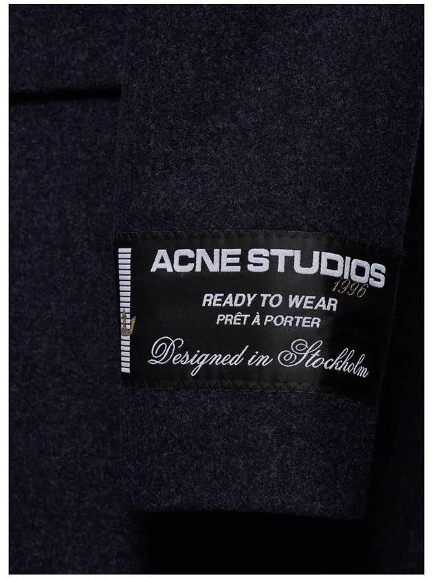 Logo Label Wool Single Coat Dark Navy - ACNE STUDIOS - BALAAN 5