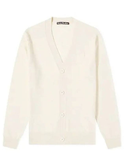 Keve Face Wool V-neck Cardigan Oatmeal Melange - ACNE STUDIOS - BALAAN 2