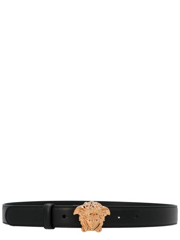 Medusa Gold Hardware Leather Belt Black - VERSACE - BALAAN 2