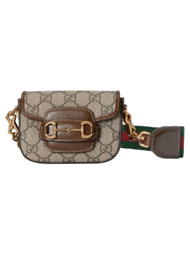 Horsebit 1955 Strap Shoulder Bag Brown - GUCCI - BALAAN 1