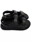 Women's CC Logo Velcro Sandals Gold Black - CHANEL - BALAAN 4