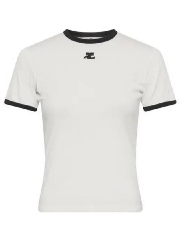 Bumpy Contrast Re-Edition Short Sleeve T-Shirt White - COURREGES - BALAAN 2