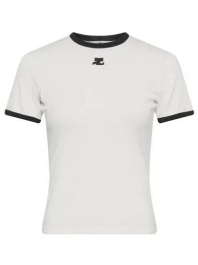 Bumpy Contrast Re-Edition Short Sleeve T-Shirt White - COURREGES - BALAAN 2