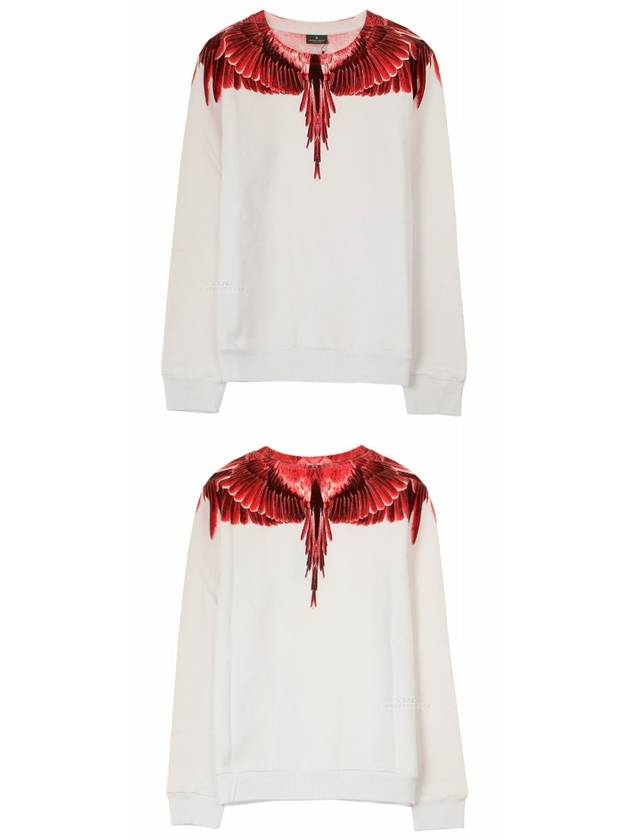 Red Ghost Wings Printing Crew Neck Sweatshirt White - MARCELO BURLON - BALAAN 6