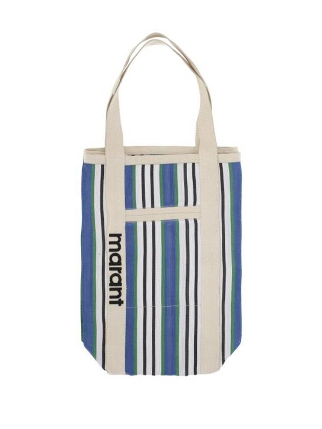 Darwen Striped Small Nylon Tote Bag Blue - ISABEL MARANT - BALAAN 1