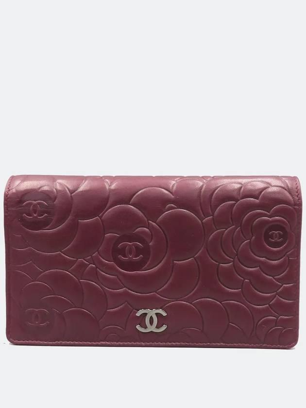 Burgundy long wallet - CHANEL - BALAAN 2