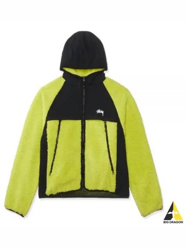 118530 LIME Sherpa panel hooded jacket - STUSSY - BALAAN 1