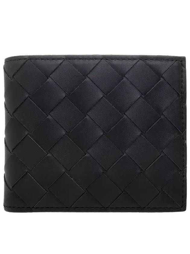 Intrecciato Leather Half Wallet Black - BOTTEGA VENETA - BALAAN 2