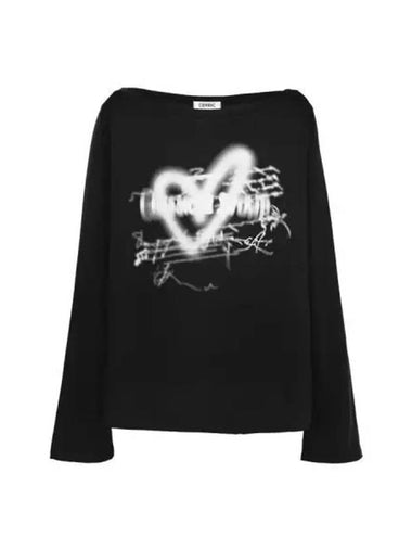 heart boat neck top black - CERRIC - BALAAN 1