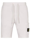 Waffen Patch  Fleece Bermuda Shorts Light Pink - STONE ISLAND - BALAAN 2