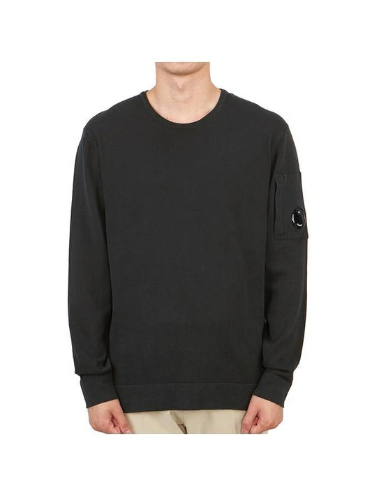Men's Round Neck Sweatshirt Black - CP COMPANY - BALAAN 2