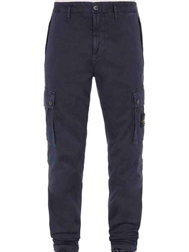 Wappen Patch Slim Fit Straight Pants Blue - STONE ISLAND - BALAAN 2