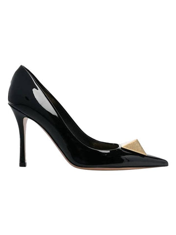 Women's One-Stud Pumps Heel Black - VALENTINO - BALAAN.