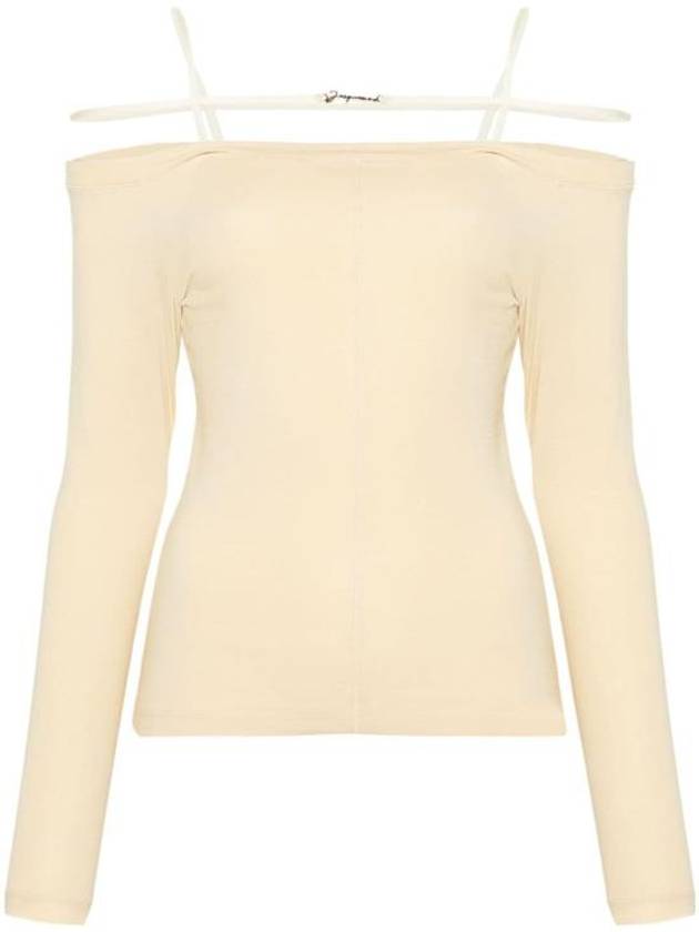 Women's Sierra Signature Long Sleeve T-Shirt Beige - JACQUEMUS - BALAAN 2