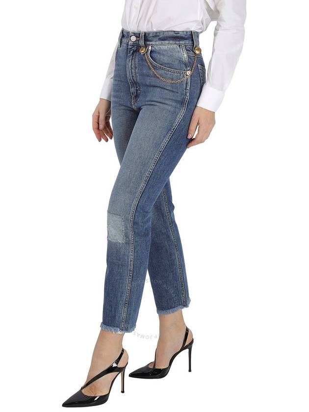 Givenchy Ladies Medium Blue Chain Detail Straight-leg Cropped Jeans, Waist Size 26" - GIVENCHY - BALAAN 2