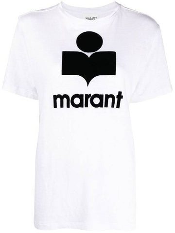 Zewel Logo Cotton Short Sleeve T-Shirt White - ISABEL MARANT ETOILE - BALAAN 1