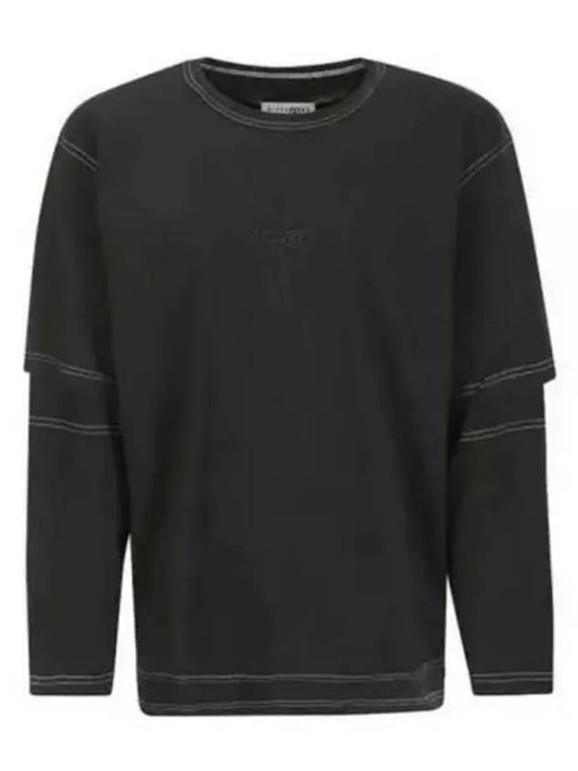 MM6 Margiela back stitch layered t shirt black SH0NH0001STJ391961 - MAISON MARGIELA - BALAAN 1