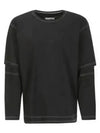 Back Stitch Layered Long Sleeve T-Shirt Black - MAISON MARGIELA - BALAAN 2