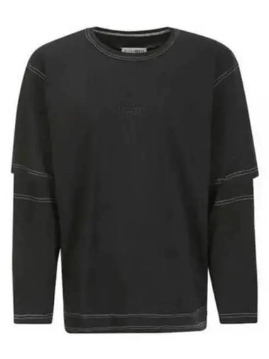 Back Stitch Layered Long Sleeve T-Shirt Black - MAISON MARGIELA - BALAAN 1