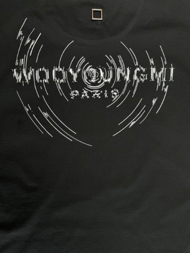 Wave Graphic Back Logo Short Sleeve T-Shirt Black - WOOYOUNGMI - BALAAN 4