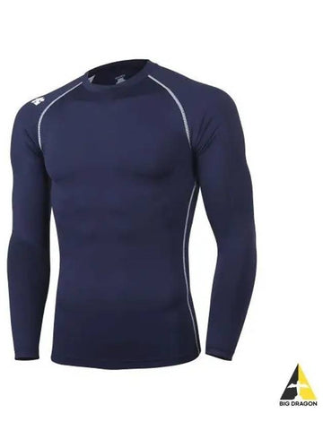 BASEBALL SO121ZCO31 Crew Neck Long Sleeve Undershirt Navy - DESCENTE - BALAAN 1