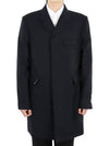 Men's Plain Weave 4 Bar Chesterfield Over Single Coat Dark Blue - THOM BROWNE - BALAAN 2